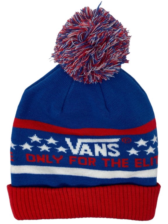 Off The Wall Men's Elite Pom Cuff Beanie (Blue/Red/White)
