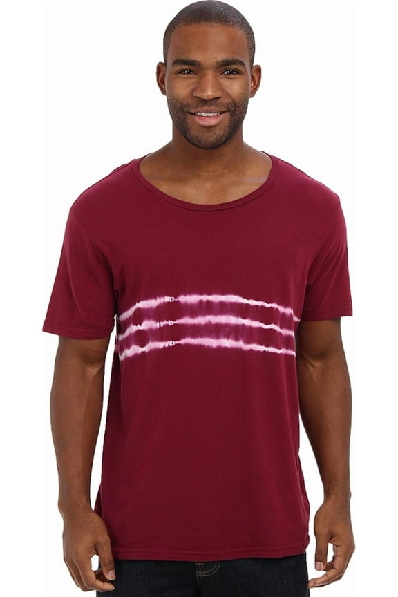 Off The Wall Men's T-Shirt Moonlet Wide Neck Tie Dye Short Sleeve Tee (X-Large, Burgundy)