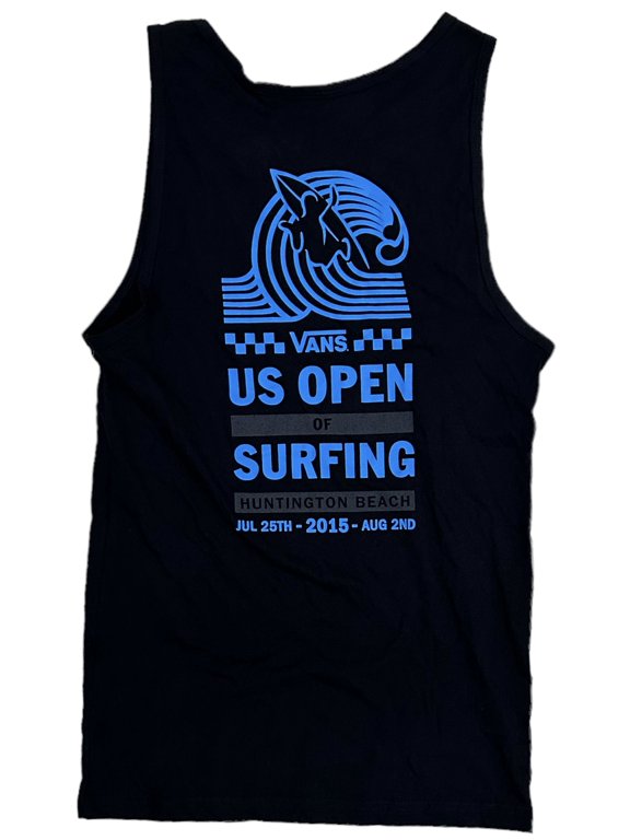 Off The Wall Men's US Open of Surfing 2015 Back Hit Tank Top Tee T-Shirt (Small, Black)