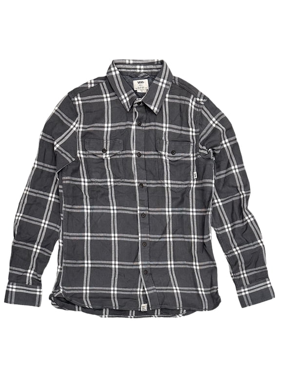 Off The Wall Men's Wayland Long Sleeve Plaid Flannel Shirt (Small, Grey/Off White)