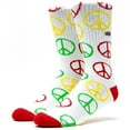 thumbnail image 1 of Vans Off The Wall Men's X Tyson Peterson Peace Symbol Crew Socks - White (Men's Shoe Size 6.5-9), 1 of 4
