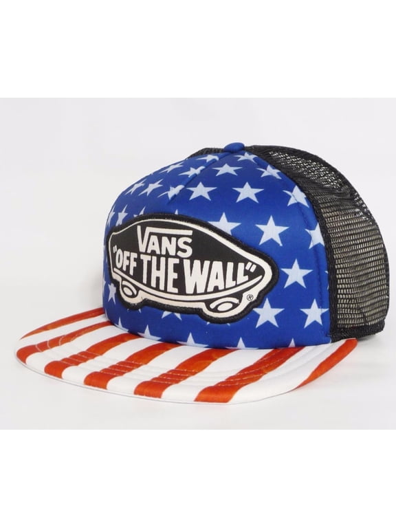 Off The Wall Women's Beach Girl Trucker Hat Cap in USA Stars and Stripes