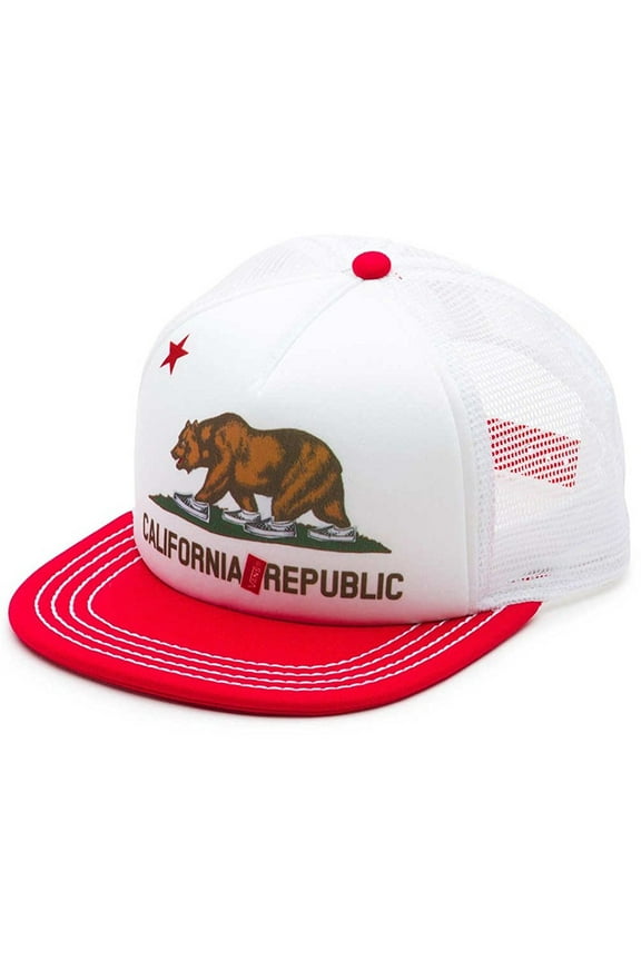 Off The Wall Women's California Bear Snapback Trucker Hat Cap - Lollipop