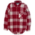 thumbnail image 1 of Vans Off The Wall Women's Daisy Long Sleeve Plaid Flannel Shirt (Small, Red), 1 of 1