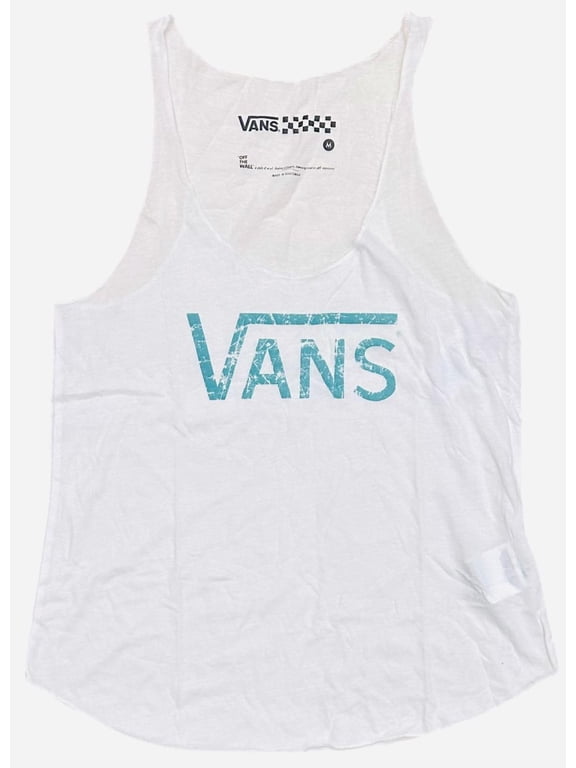 Off The Wall Women's Tank Top Muscle Racer Back Sleeveless Tee T-Shirt (X-Large, White)
