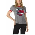 thumbnail image 1 of Vans Off The Wall Women's X Captain Marvel Ringer Tee T-Shirt in Grey Racing Red (X-Small), 1 of 4