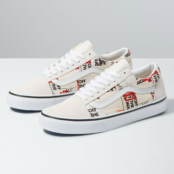 Vans Old Skool Skate Shoes Packing Tape Blanc De Blanc Red VN0A4U3BWN4, US Men 6 / Women 7.5