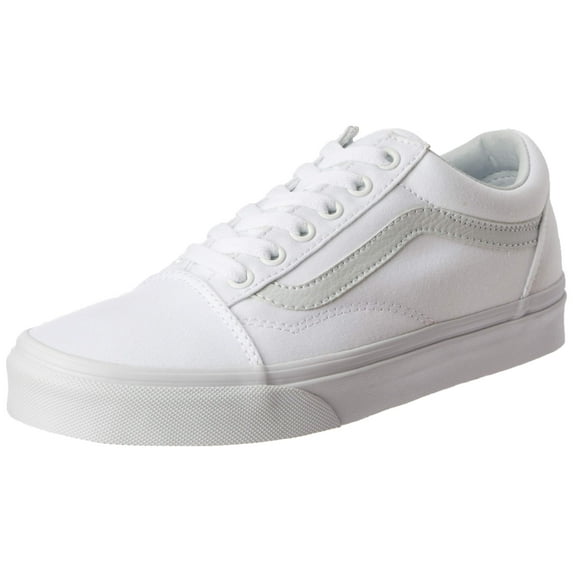 Vans Old Skool Skate Shoe - White Monochrome, white, Size 5.0
