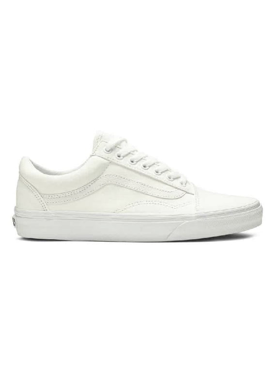Old Skool VN000D3HW00 Skateboard Shoes Men's White Canvas Sidestripe NR7854 (White,5)