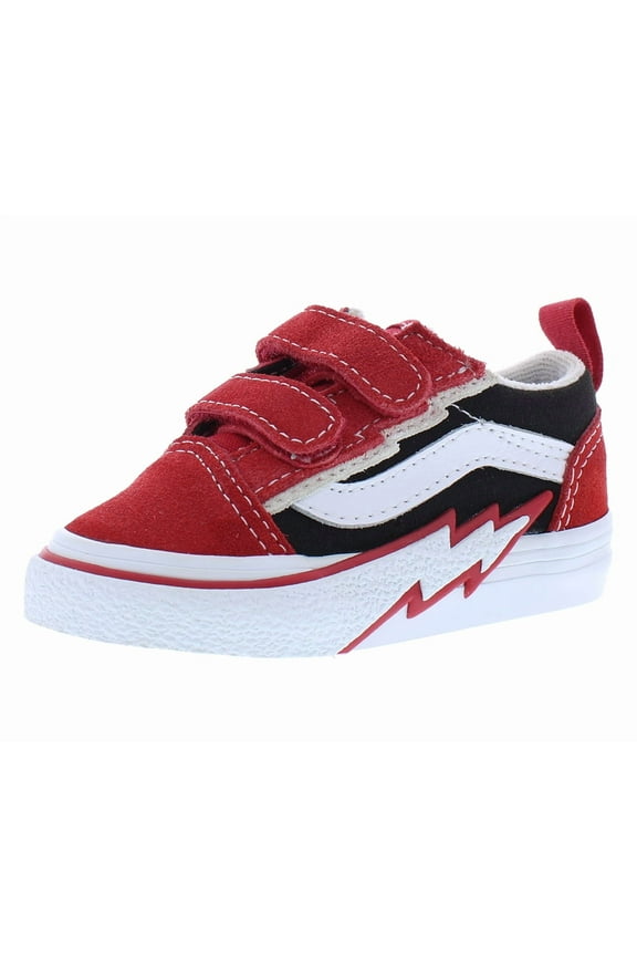Old Skool Velcro Bolt Suede Infant/Toddler Shoes Size 5, Color: Red/Black