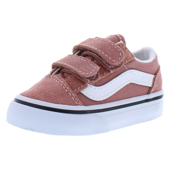 Vans Old Skool Velcro Suede Infant/Toddler Shoes Size 4, Color: Color Theory Withered Rose