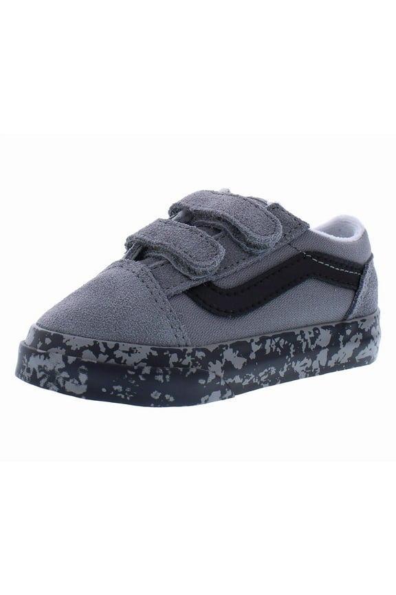 Old Skool Velcro Suede Infant/Toddler Shoes Size 6, Color: Tie Dye Sidewall Gray/Multi Colored