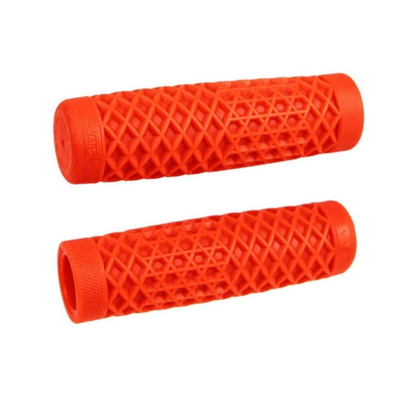 Vans® Rubber Motorcycle Grips - Orange - Waffle Pattern Sole, Set of Two for 1" Handlebars - Made By ODI In The USA