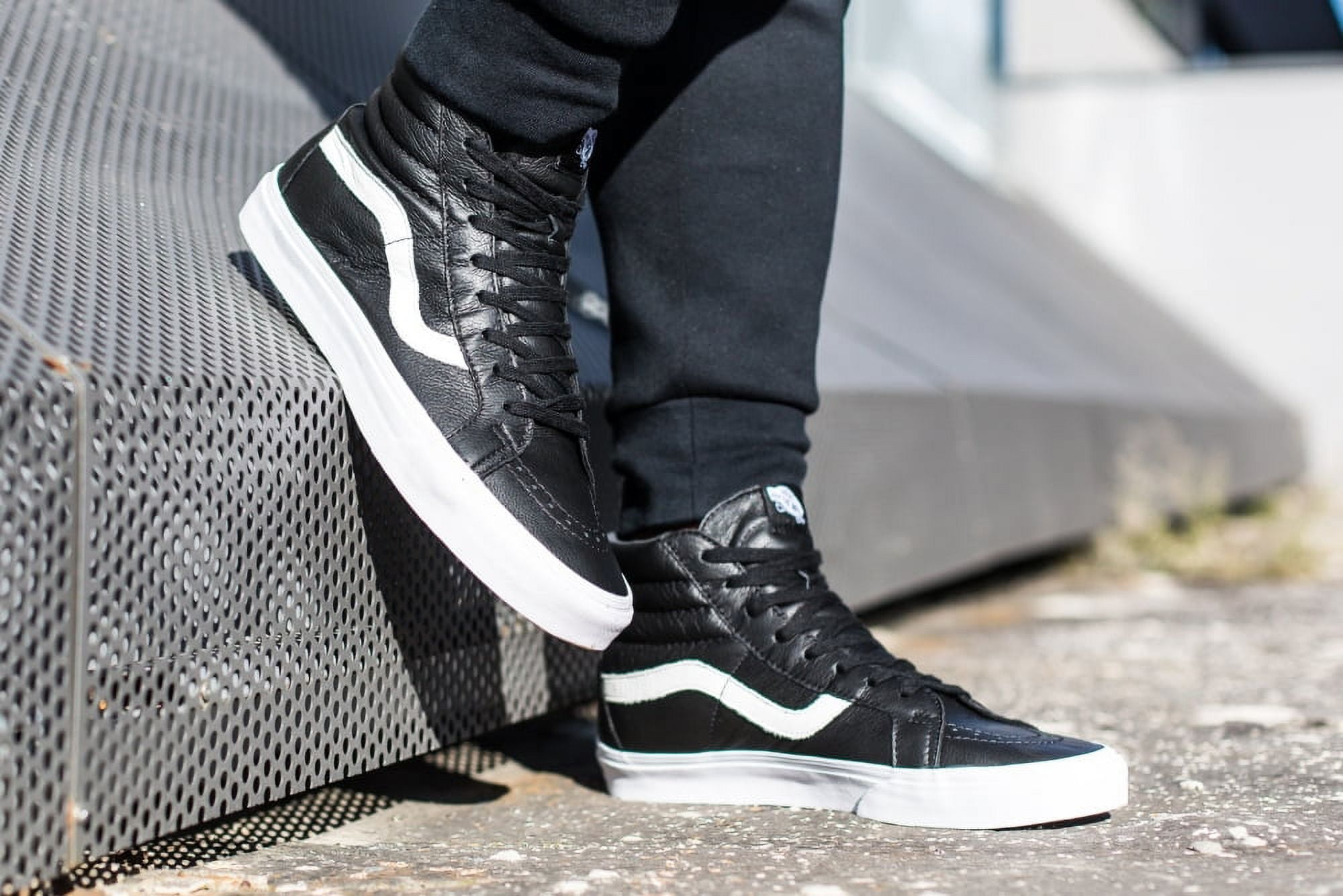 Vans SK8 Hi Reissue Premium Leather Black Men s Skate Shoes Size 13