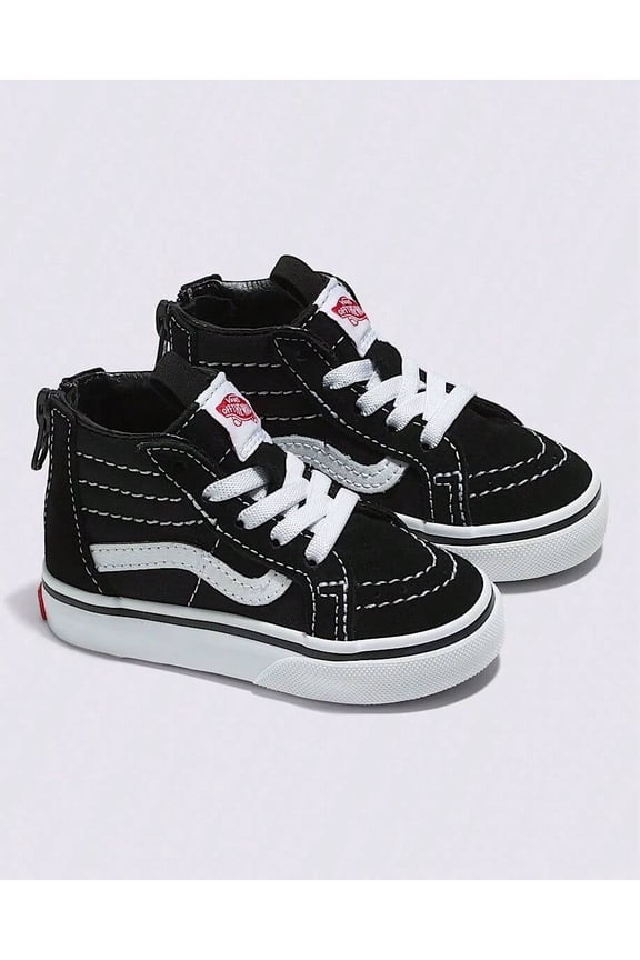 Sk8-HI Zip Leather Toddler Sneakers Black/True White size 10