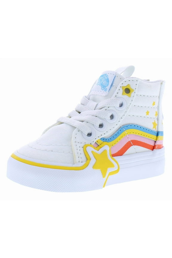 Sk8 Hi Zip Rainbow Infant/Toddler Shoes Size 4, Color: Rad Rainbow True White/Multi Colored