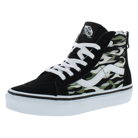 Vans Sk8 High PS Boys Shoes Size 11, Color: Flame Camo Black/Grey