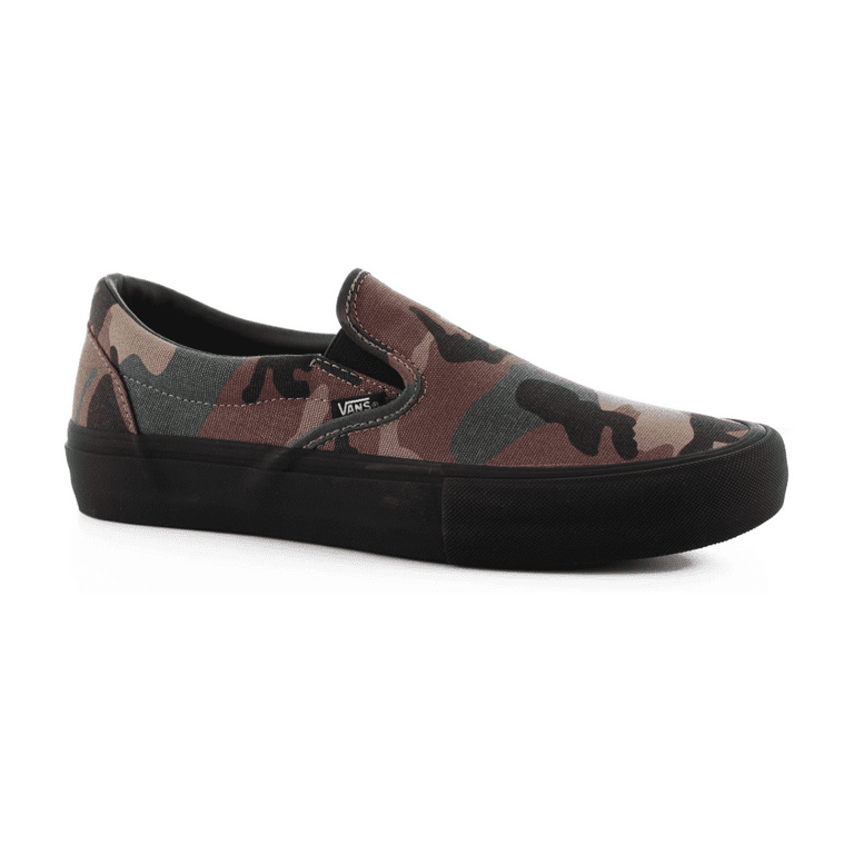 Vans Slip On Pro Camo Black Men s Classic Skate Shoes Size 11.5