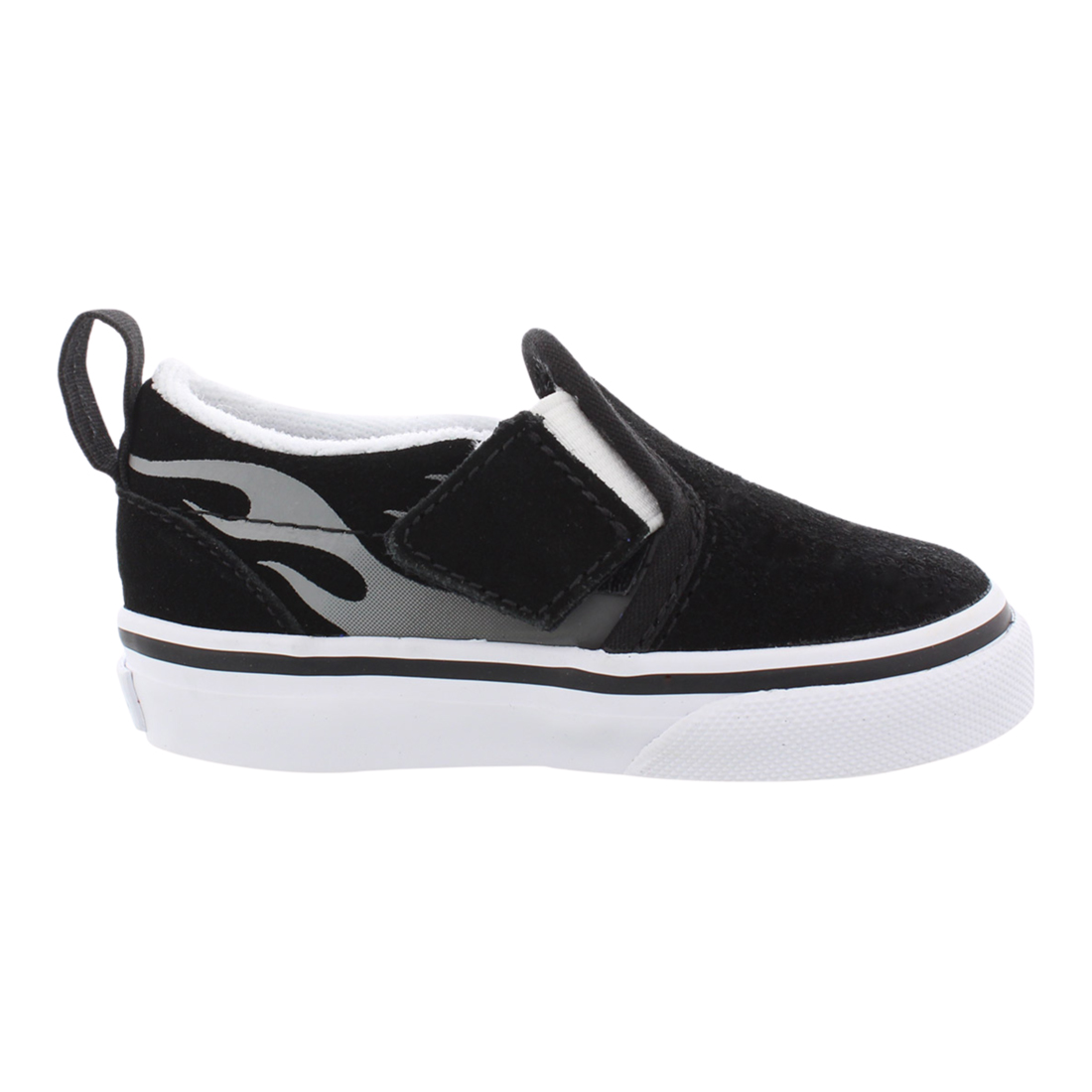 Vans Slip-On V Boys/Toddler shoe size 4.5 M Toddler   Athletics VN0A3488WKJ ((Suede Flame) Black/True White) - image 1 of 1