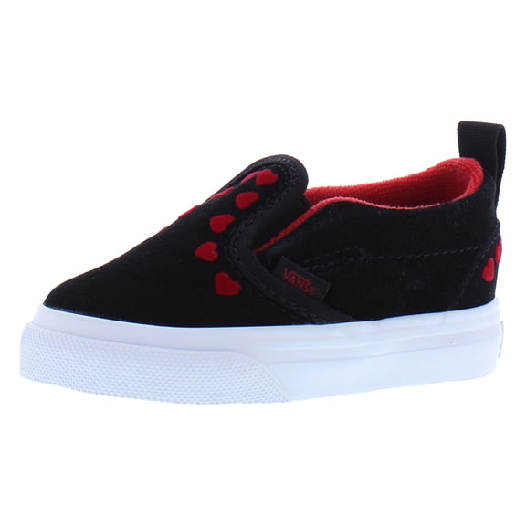 Vans Slip On V Infant/Toddler Shoes Size 5, Color: Hearts Black/Red