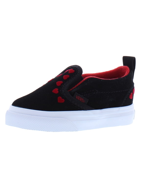 Slip On V Infant/Toddler Shoes Size 9, Color: Hearts Black/Red