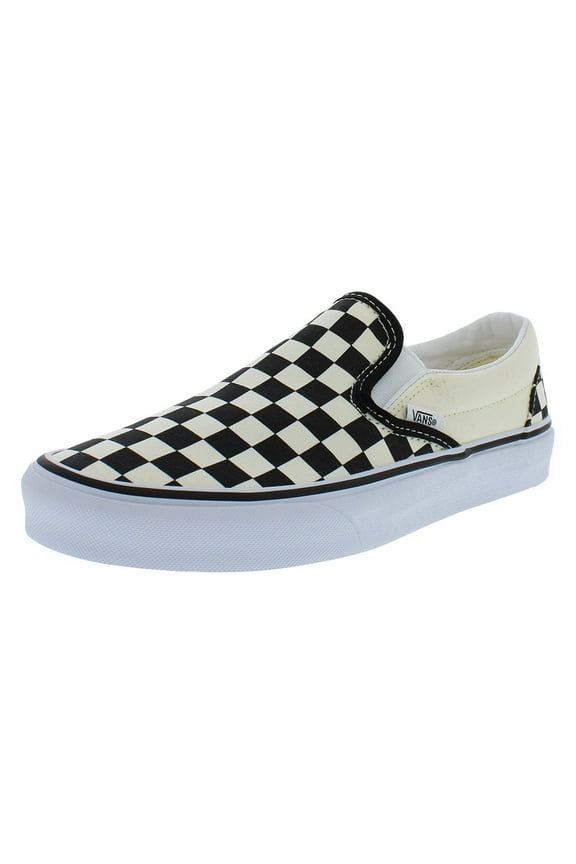 U Classic Slip-On Unisex Shoes Size 5.5, Color: Black/White Checkerboard/White