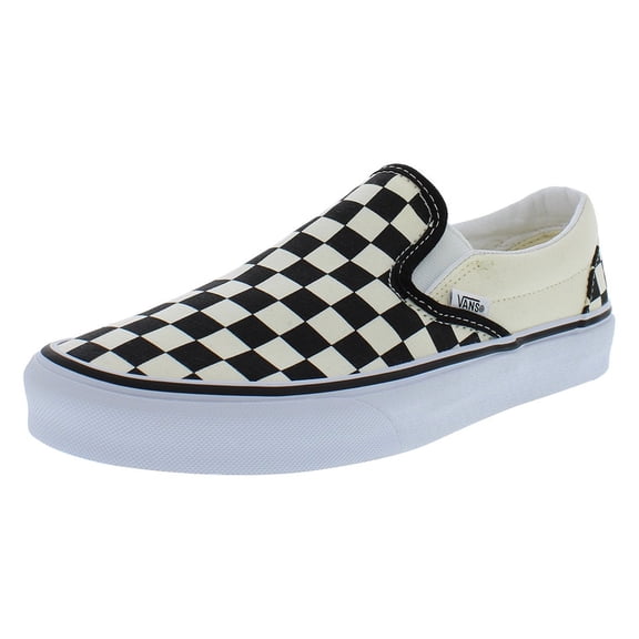 Vans U Classic Slip-On Unisex Shoes Size 5, Color: Black/White Checkerboard/White
