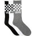 thumbnail image 1 of Vans Unisex Classic Check Crew Socks (3 pairs), Black, Size 6.5-9, 1 of 2