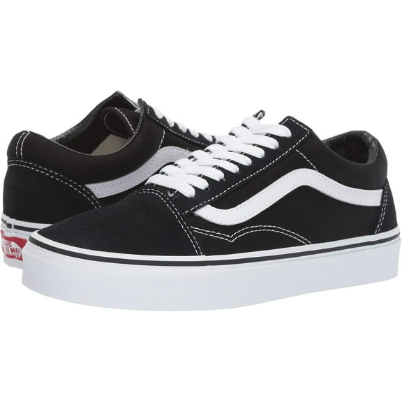 Vans Unisex Classic Old Skool Canvas Shoes - Black/ True White - Size 10.5 Women/ 9 Men