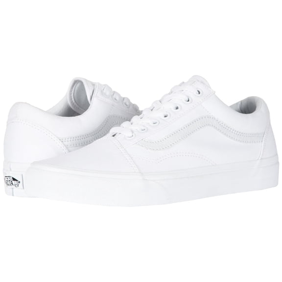 Vans Unisex Classic Old Skool Canvas Shoes - True White - Size 7.5 Women/ 6 Men