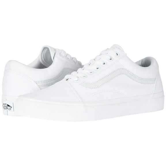 Vans Unisex Classic Old Skool Canvas Shoes - True White - Size 8.5 Women/ 7 Men