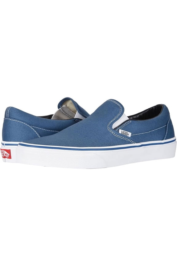Unisex Classic Slip on Canvas Shoes - Navy - 12 Women/10.5 Men