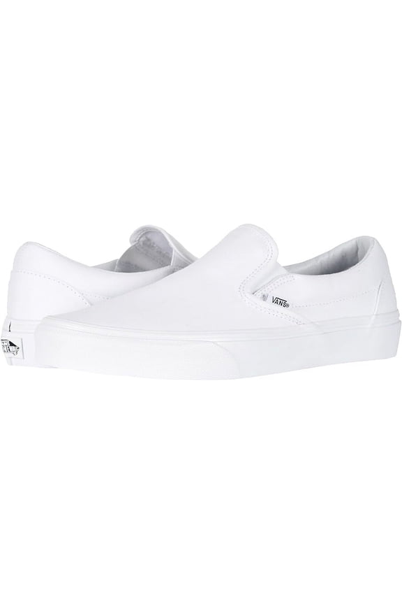 Unisex Classic Slip on Canvas Shoes - True White - 8.5 Women/7 Men