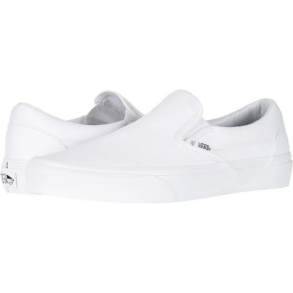 Vans Unisex Classic Slip on Canvas Shoes - True White - 9.5 Women/8 Men