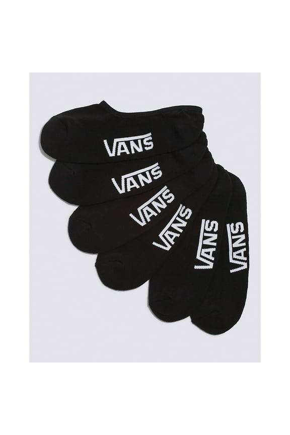 Unisex Classic Super No Show Socks 3 Pairs, Black (Vans Logo), Size 6.5-9