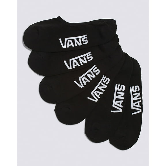 Vans Unisex Classic Super No Show Socks 3 Pairs, Black (Vans Logo), Size 6.5-9