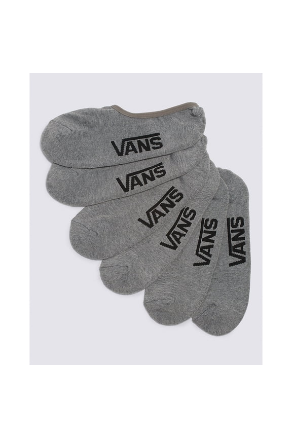 Unisex Classic Super No Show Socks - 3 Pairs, Heather Grey, Size 6.5-9