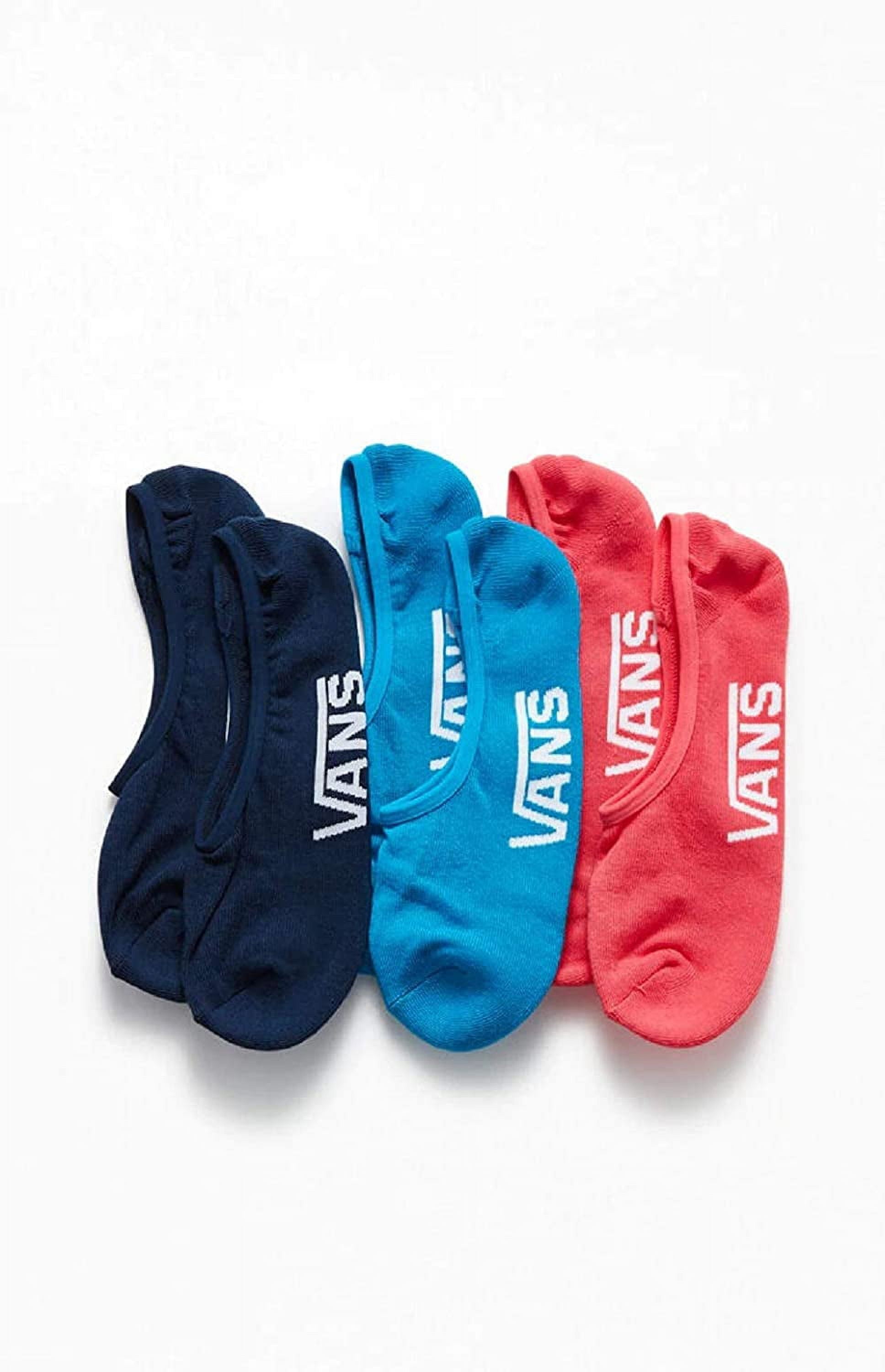 Vans Unisex Classic Super No Show Socks 3 Pairs, Assorted