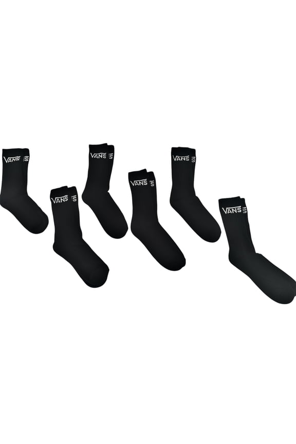 Unisex Classics Crew Sock 6-Pack Black 6.5-9