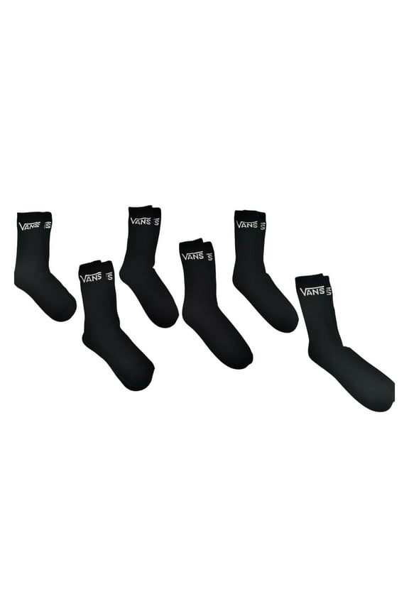 Unisex Classics Crew Sock 6-Pack Black 9.5-13