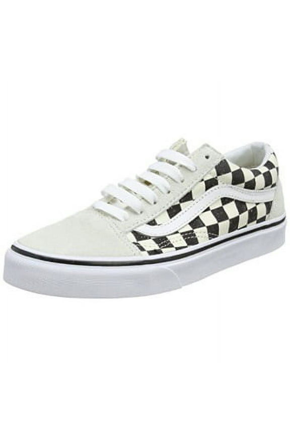 Unisex Low-Top Sneakers Skate Shoe, Off White Checkerboard White Black 27k, 12.5 US Women