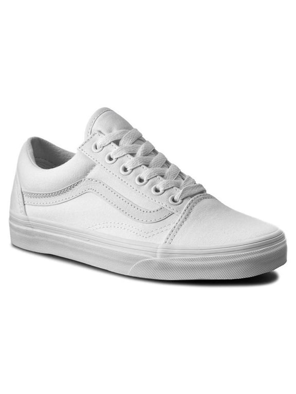 ; Unisex Old Skool Lace Up Classic Skate Shoes, True White, 7