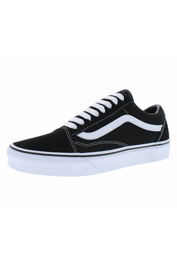 Unisex Old Skool Skate Fashion Sneakers, Round Toe Black, Size10.5