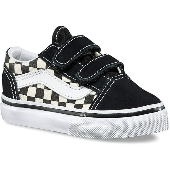 Vans VN-0A38JNPOS: Toddler's Old Skool V Core Checkered Black/White Sneakers (8 M US Toddler)