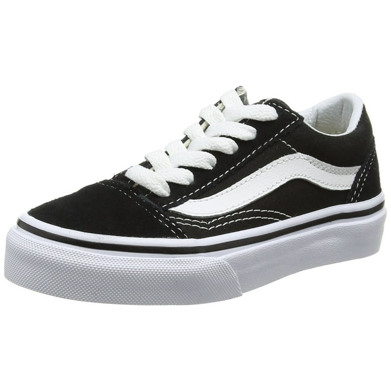 Vans Kids Old Skool Black/True White Skate Sneakers (1.5 M US Little Kid) - Walmart.com