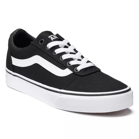 Vans VN0A3IUN187 Womens Ward Logo Lace-up Shoes, 6 Black/White