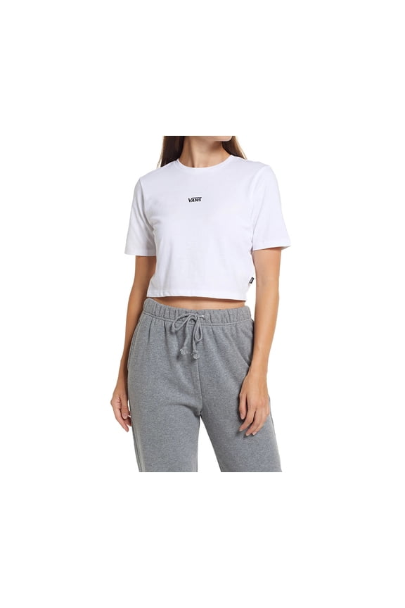 Vans Flying V Crop Crew Sport Womens Active Shirts & Tees Size M, Color: White