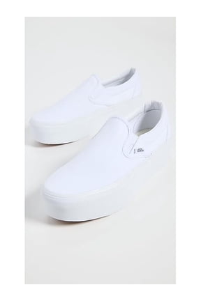 Women's Classic Slip-On Stackform Sneakers, Canvas True White size 6.5