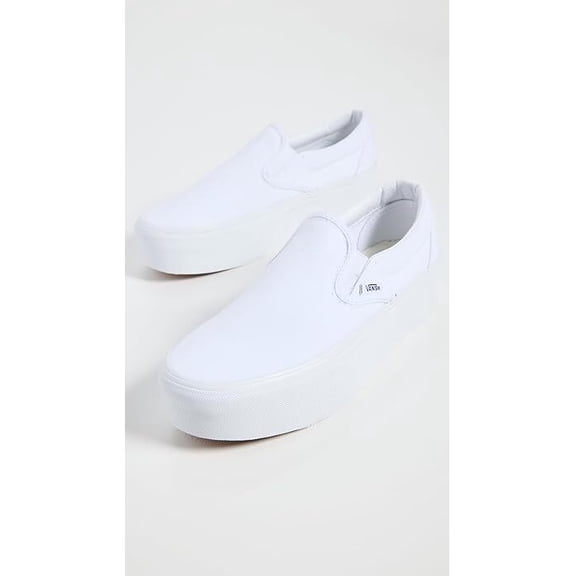 Vans Women's Classic Slip-On Stackform Sneakers, Canvas True White size 6.5