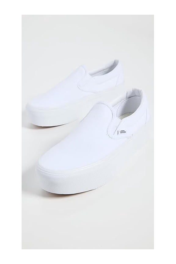 Women's  Classic Slip-On Stackform Sneakers, Canvas True White size 6.5